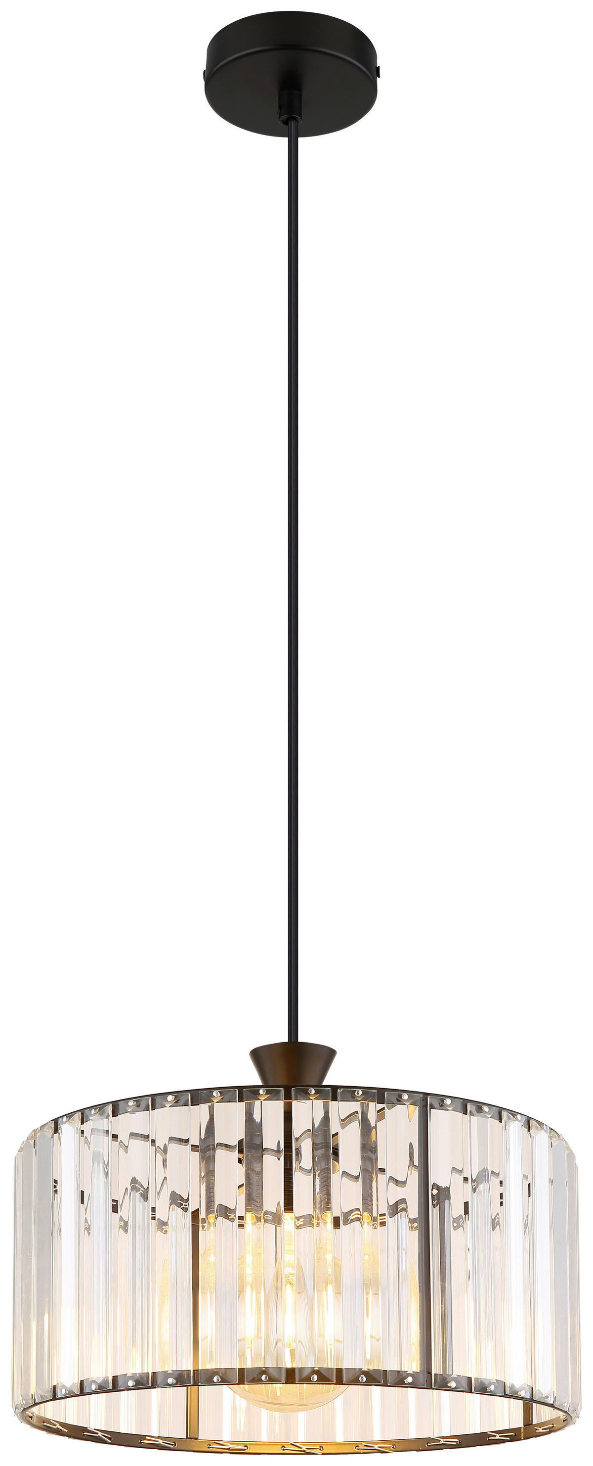 GLOBO Pendelleuchte schwarz Metall Acryl H/D: ca. 120x31 cm E27 1 Brennstellen Pendelleuchte_Jordana - schwarz (31,00/120,00cm) - GLOBO