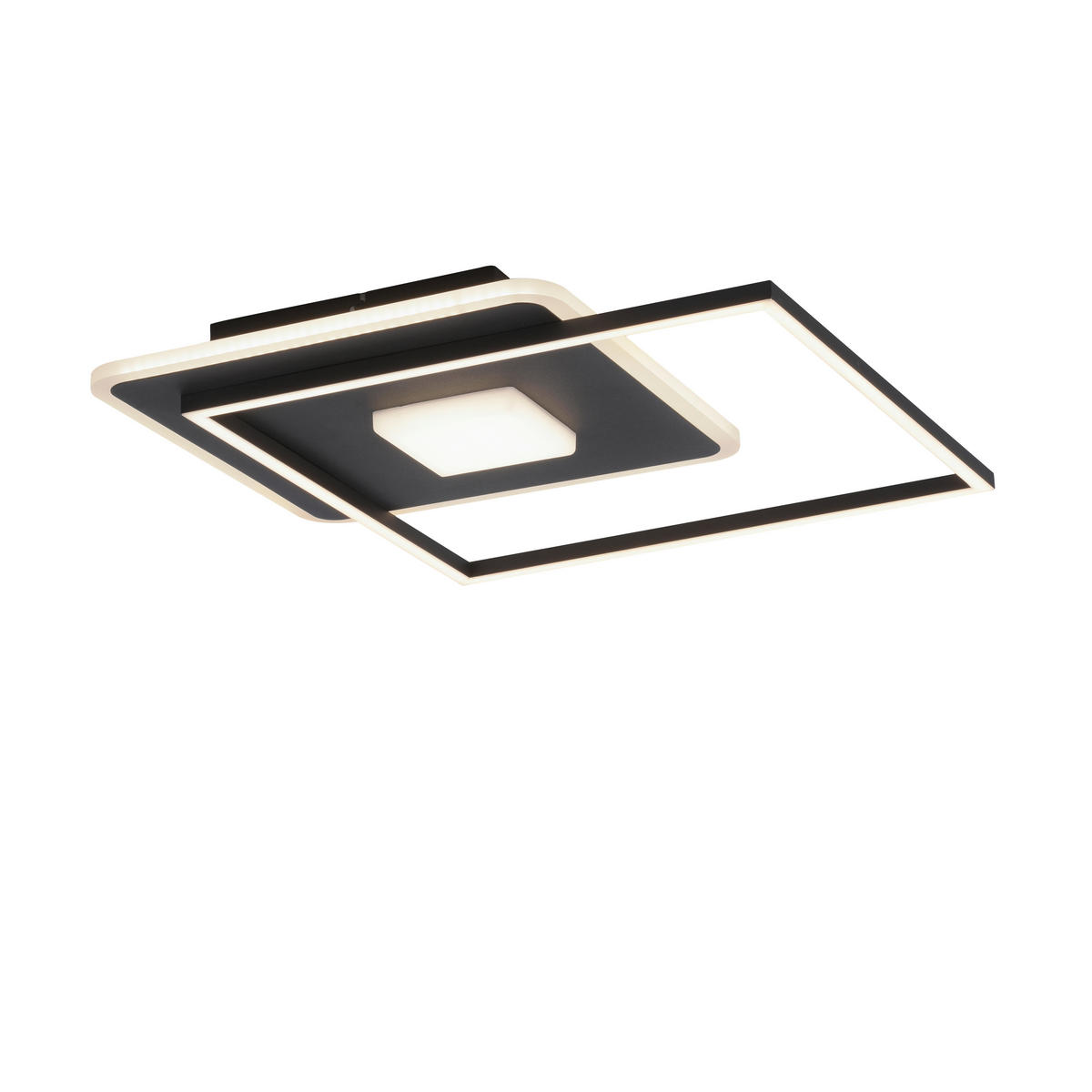 Just Light LED-Deckenleuchte DOMINO 15045-18 weiß schwarz Metall Kunststoff B/H/T: ca. 45x6,5x45 cm 1 Brennstellen DOMINO - weiß/schwarz (45,00/6,50/45,00cm) - Just Light