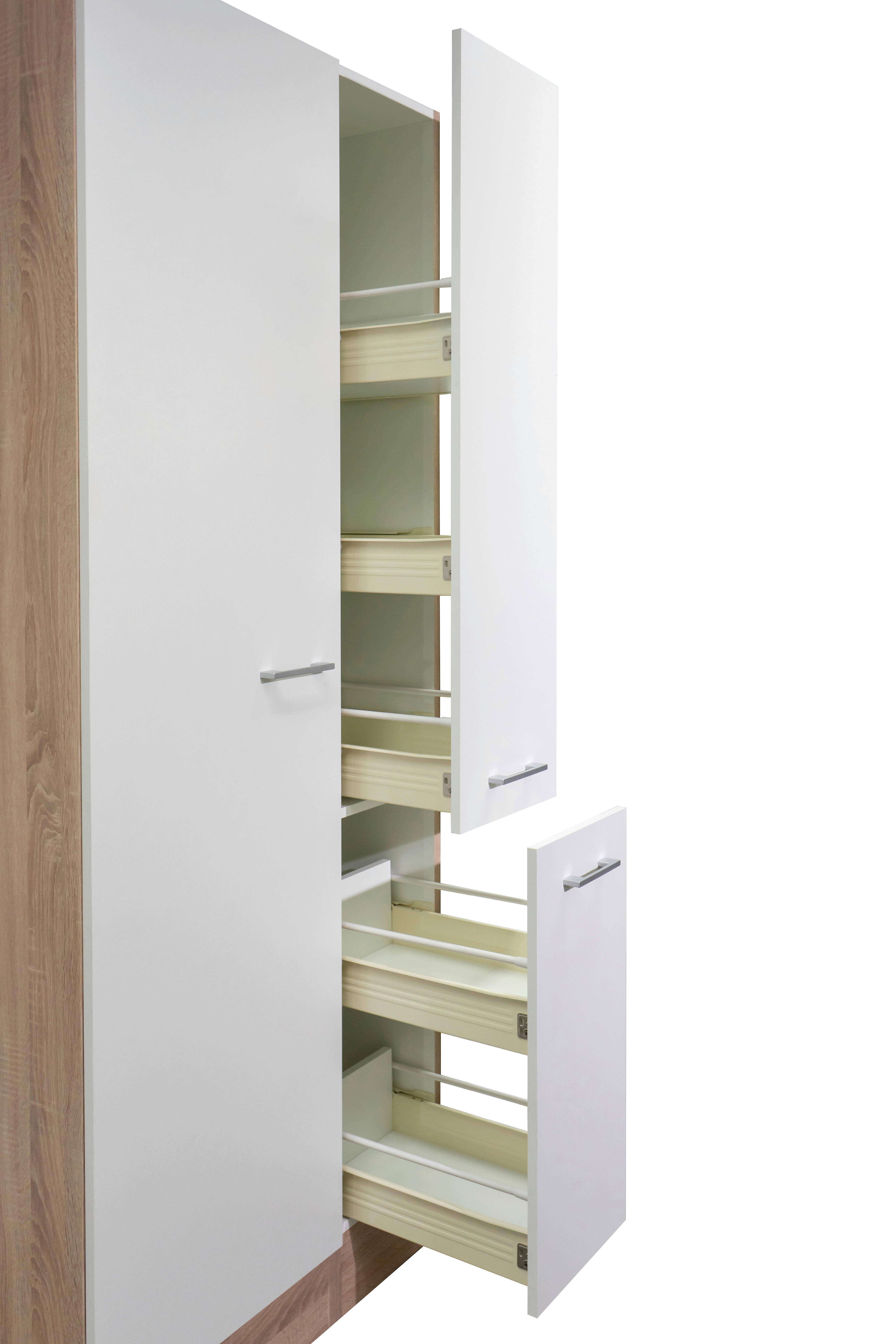 Apothekerschrank Samoa weiß Eiche Nachbildung B/H/T: ca. 30x200x57 cm Samoa - Eiche/weiß (30,00/200,00/57,00cm) - Flex-Well