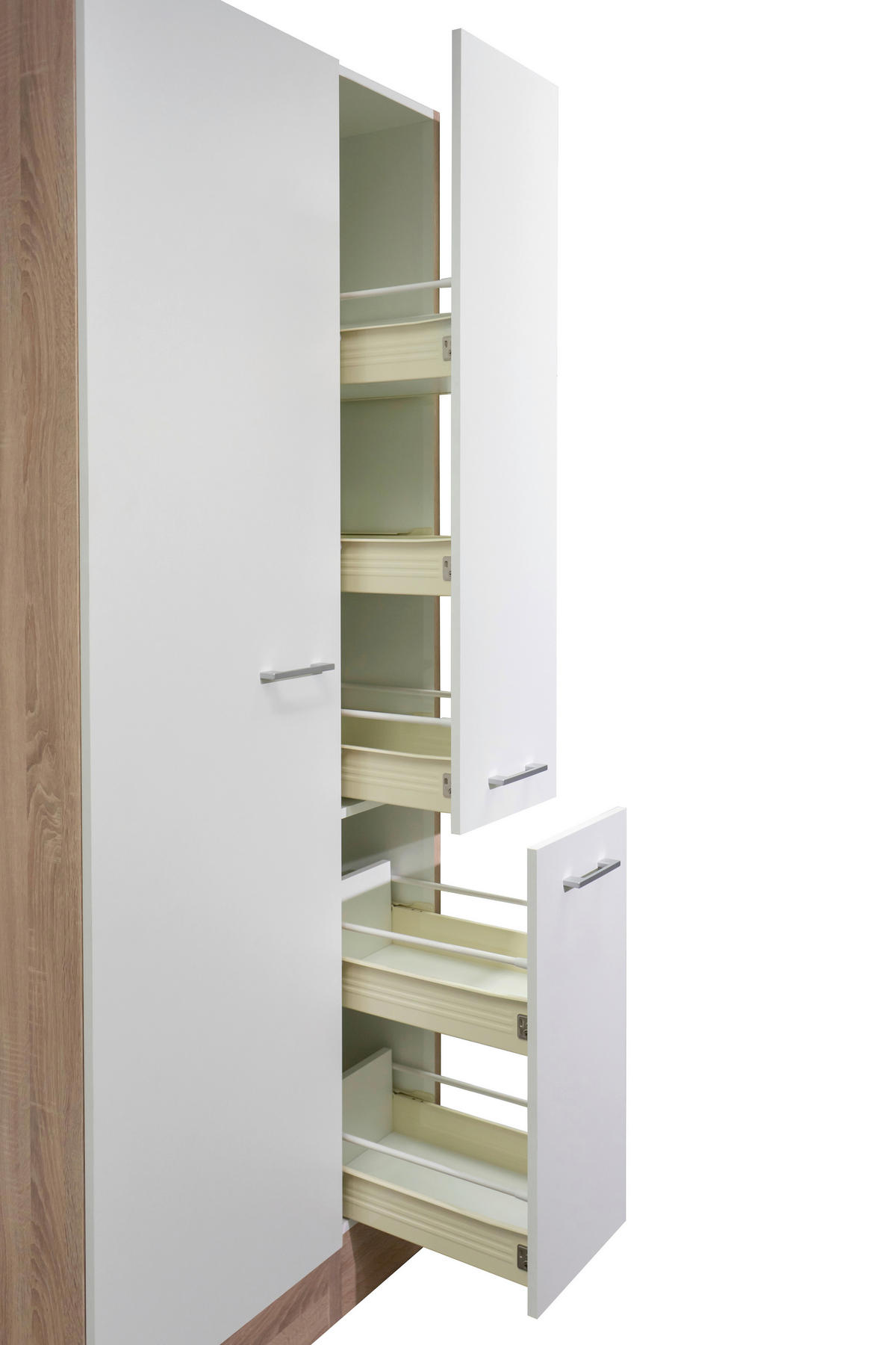 Apothekerschrank Samoa weiß Eiche Nachbildung B/H/T: ca. 30x200x57 cm Samoa - Eiche/weiß (30,00/200,00/57,00cm) - Flex-Well