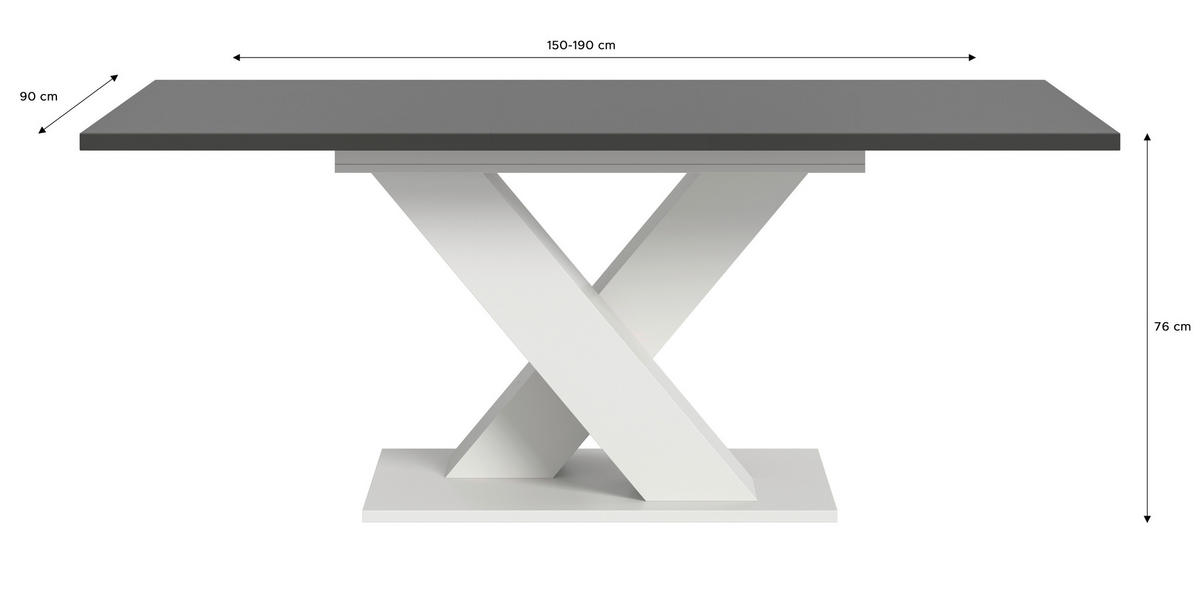 Esstisch MOTION grau B/H/T: ca. 150x76x90 cm MOTION - grau (150,00/76,00/90,00cm) - xonox.home
