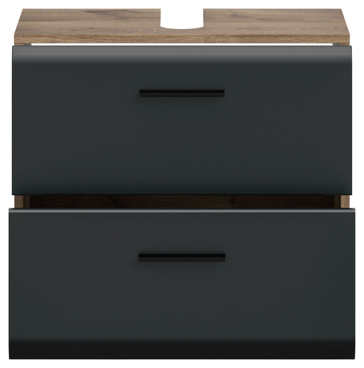 Waschbeckenunterschrank Ice Nox Oak Nachbildung schwarz matt B/H/T: ca. 60x54x60 cm Ice - schwarz (60,00/54,00/60,00cm) - xonox.home