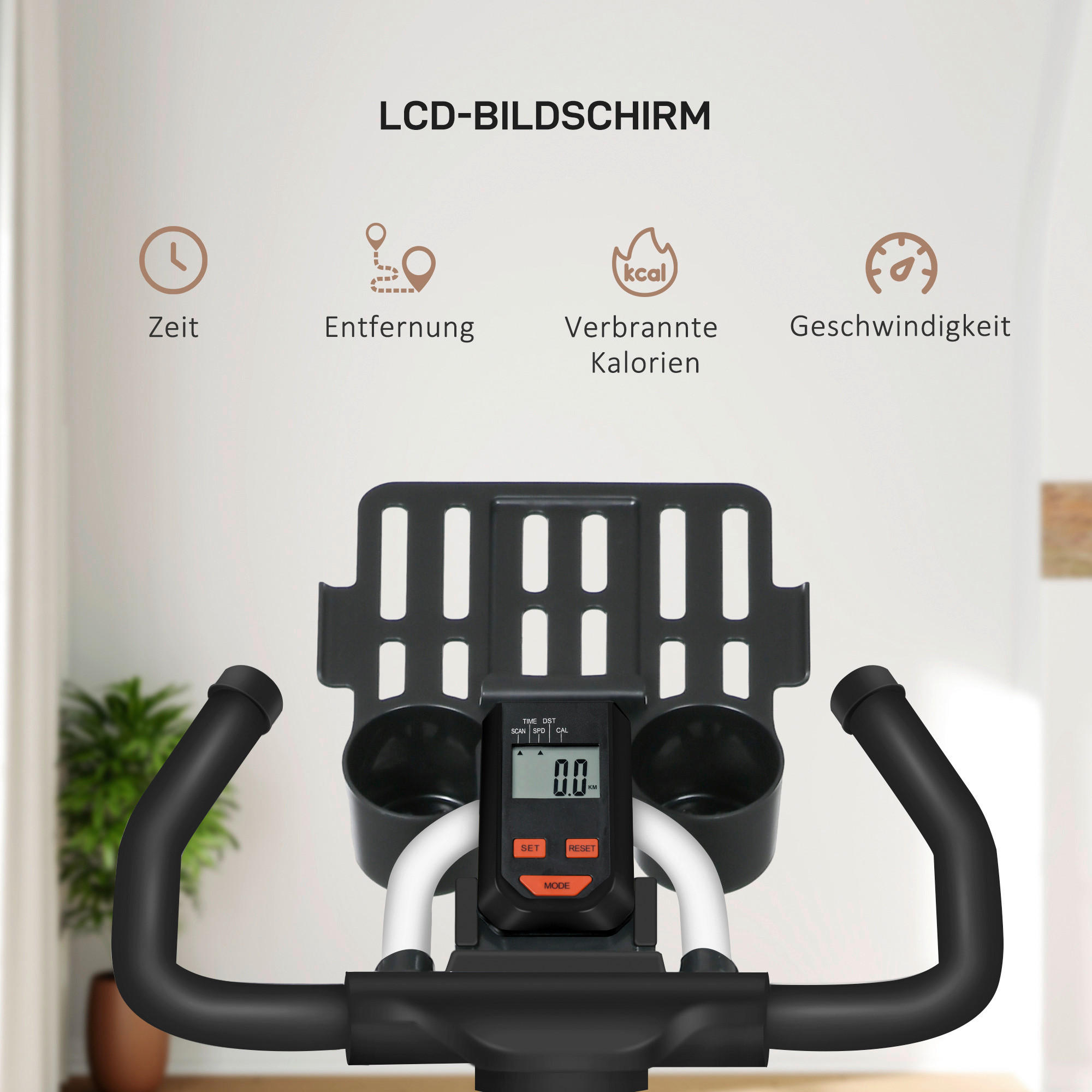 HOMCOM Ergometer schwarz Stahl B/H/L: ca. 53x114x103 cm Ergometer - weiß/schwarz (103,00/53,00/114,00cm) - HOMCOM