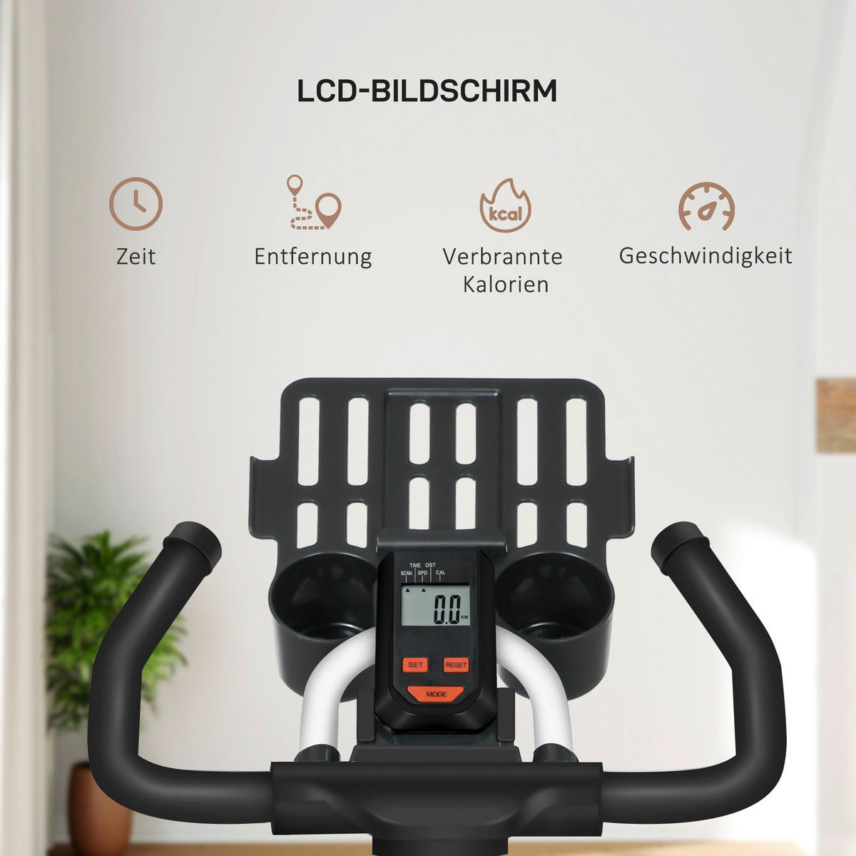 HOMCOM Ergometer schwarz Stahl B/H/L: ca. 53x114x103 cm Ergometer - weiß/schwarz (103,00/53,00/114,00cm) - HOMCOM