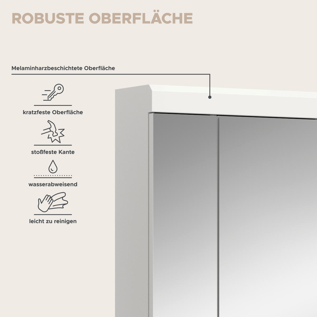 Spiegelschrank Scout weiß weiß Hochglanz B/H/T: ca. 60x79x18 cm Scout - weiß (60,00/79,00/18,00cm) - xonox.home
