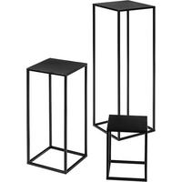 Beistelltisch-Set schwarz Metall Metallpodest_3erSet - schwarz