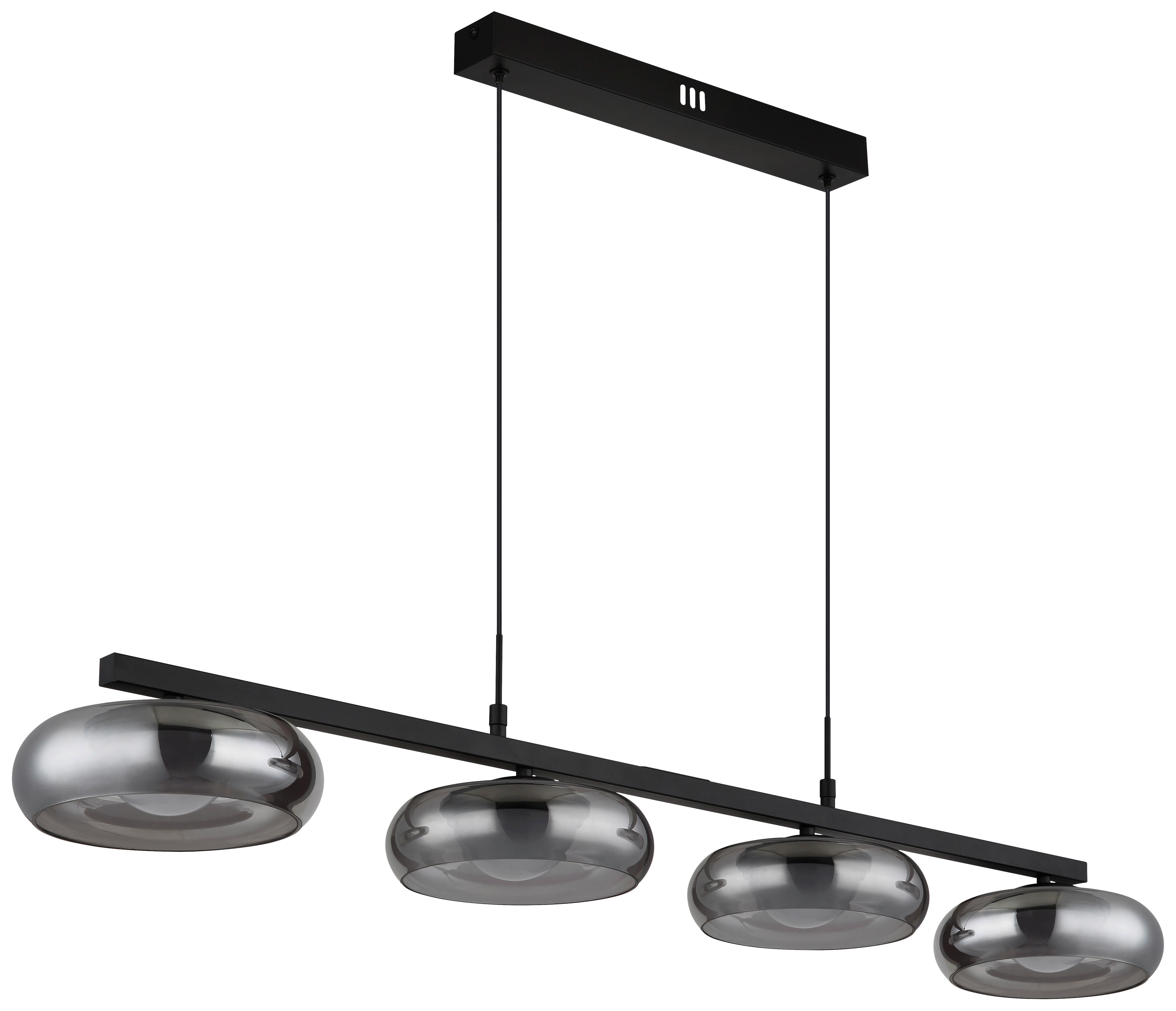 GLOBO Hängeleuchte Rauch schwarz Glas Metall B/H/L: ca. 26x17x124 cm Hängeleuchte-Carlene - schwarz/Rauch (124,00/26,00/17,00cm) - GLOBO