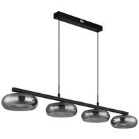 GLOBO Hängeleuchte Rauch schwarz Glas Metall B/H/L: ca. 26x17x124 cm Hängeleuchte-Carlene - schwarz/Rauch (124,00/26,00/17,00cm) - GLOBO