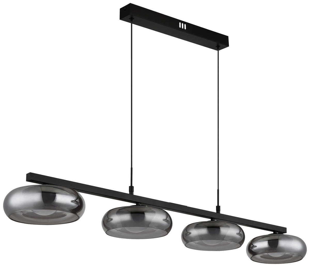 GLOBO Hängeleuchte Rauch schwarz Glas Metall B/H/L: ca. 26x17x124 cm Hängeleuchte-Carlene - schwarz/Rauch (124,00/26,00/17,00cm) - GLOBO
