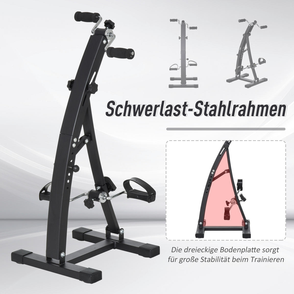 HOMCOM Bewegungstrainer schwarz Stahl B/H/L: ca. 50x96x41 cm Bewegungstrainer_für_Senioren - schwarz (41,00/50,00/96,00cm) - HOMCOM