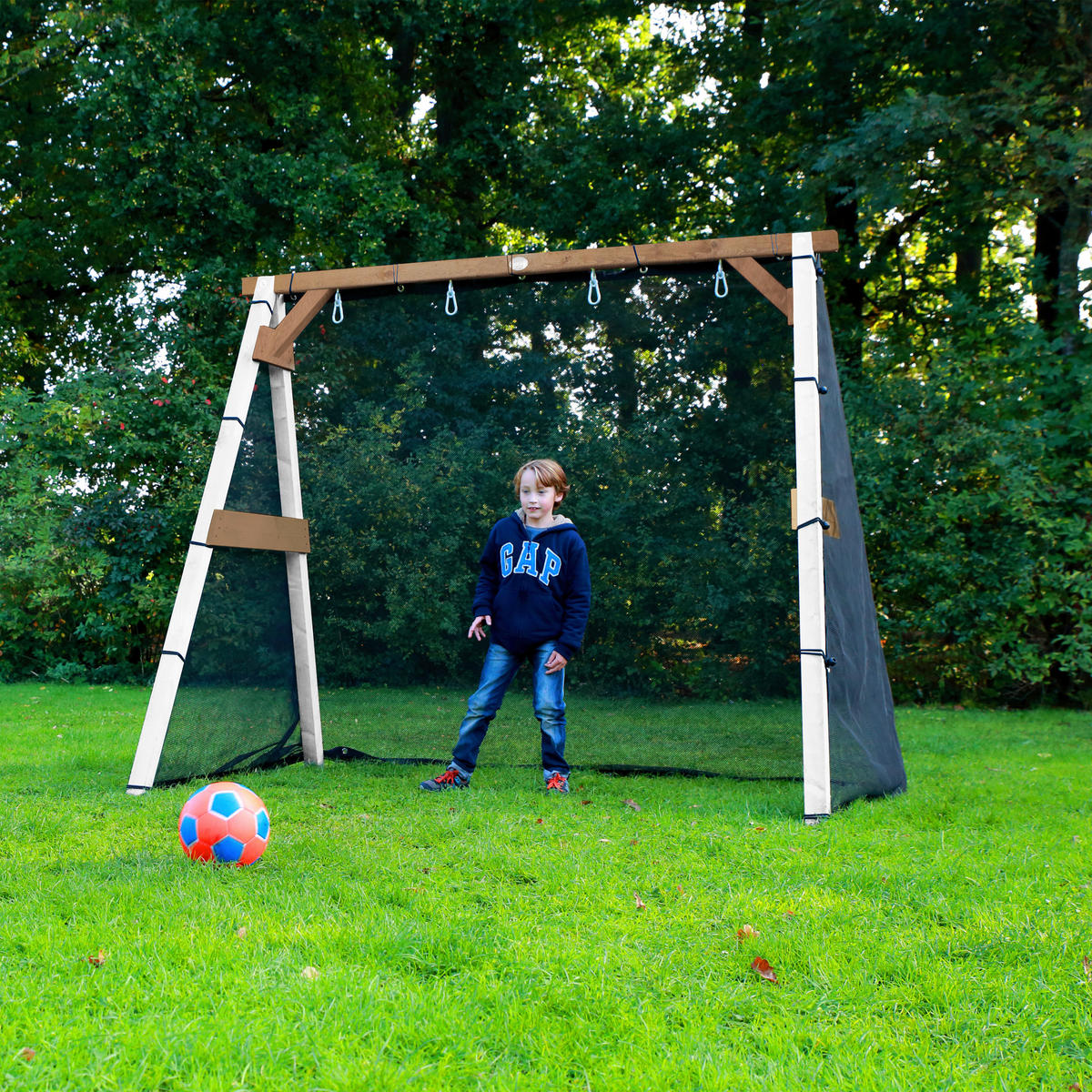 AXI Schaukel 4in1 SportsFun weiß B/H/L: ca. 254x207x160 cm SportsFun - braun/weiß (160,00/254,00/207,00cm) - AXI