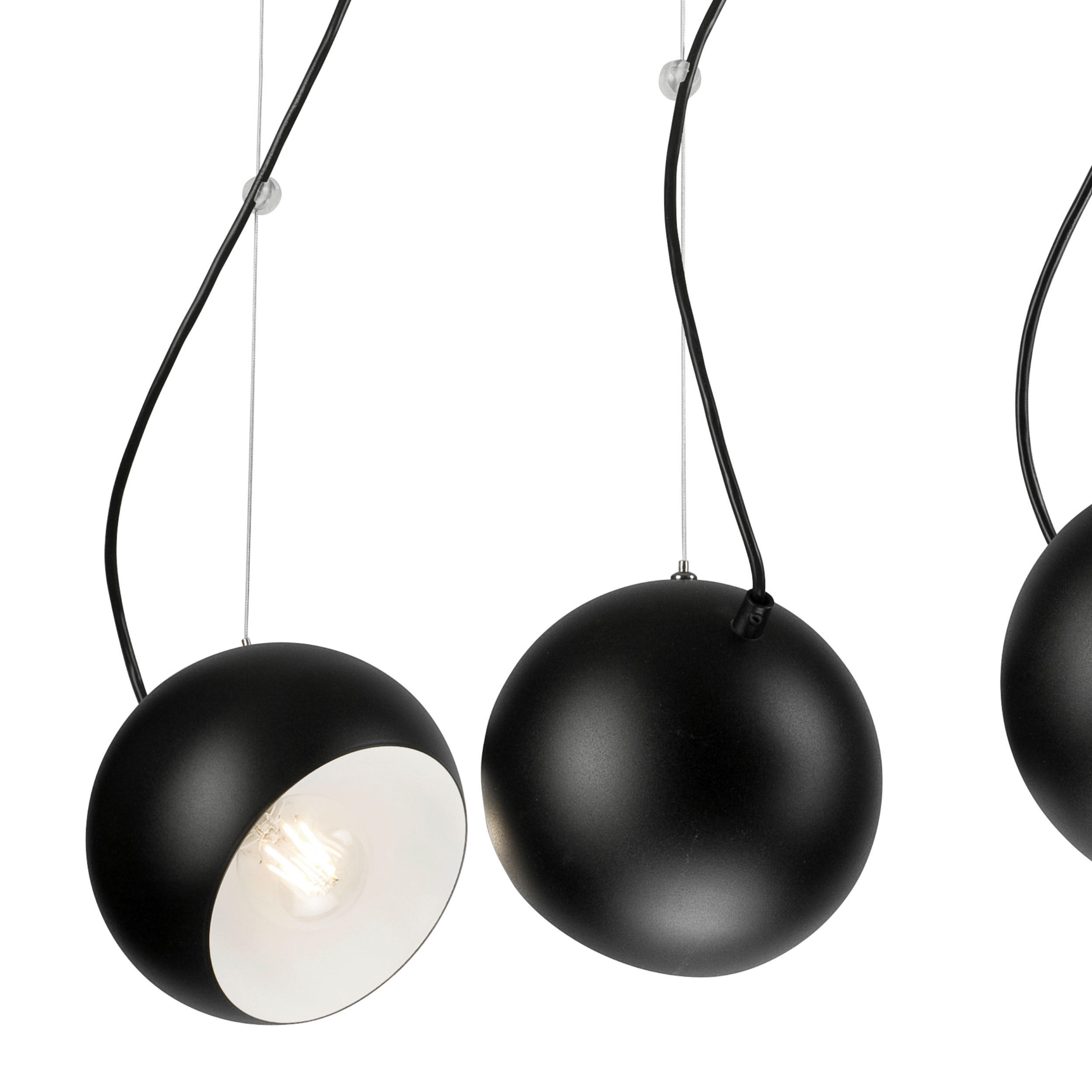 Lamkur Pendelleuchte INEZ 37486 schwarz Stahl H/L: ca. 70x70 cm E27 3 Brennstellen Inez - schwarz (70,00cm) - Lamkur