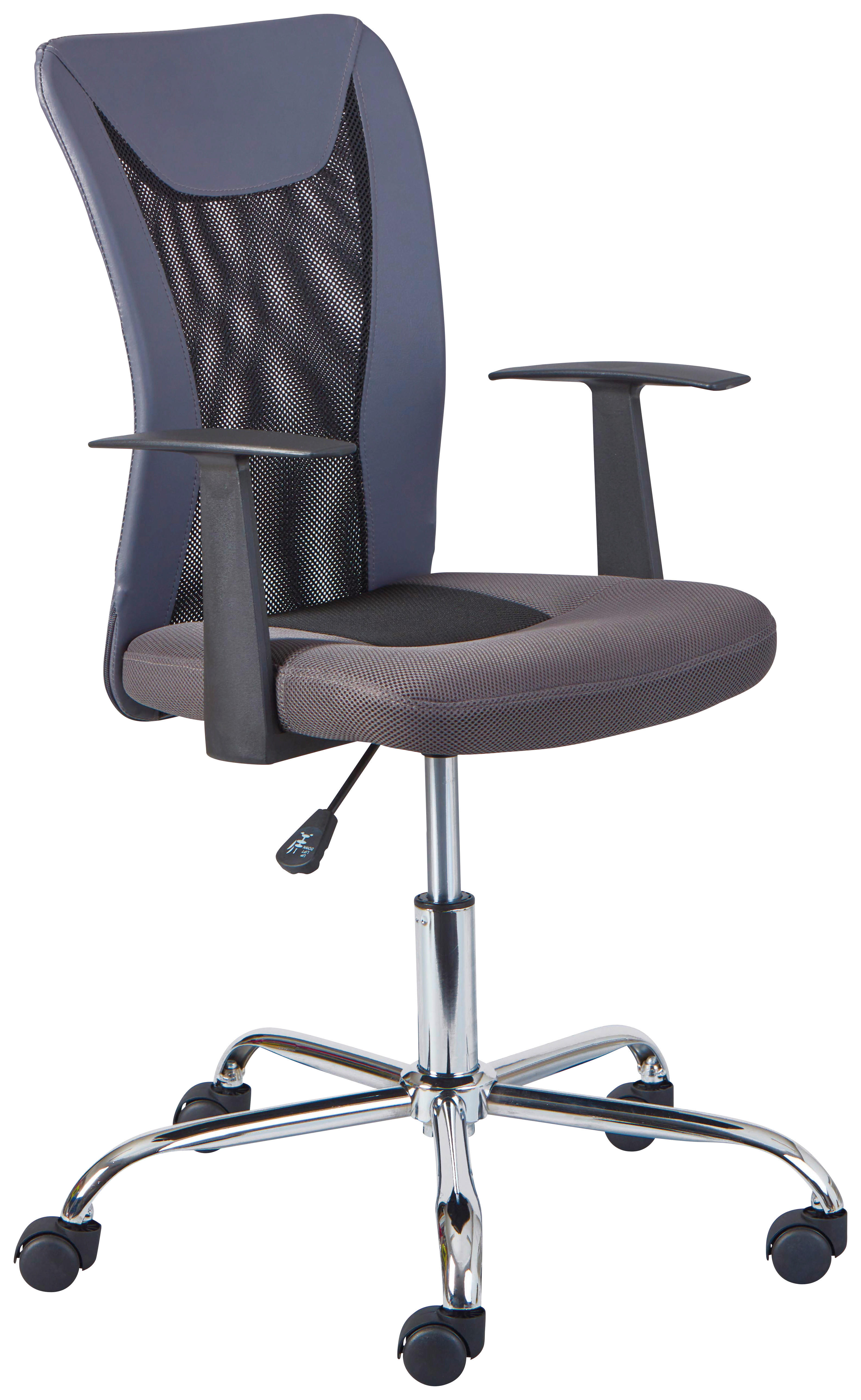 Drehstuhl Donny grau schwarz Kunstleder Netzstoff Metall Donny - schwarz/grau (55,00/85,00/54,50cm) - Inter Link