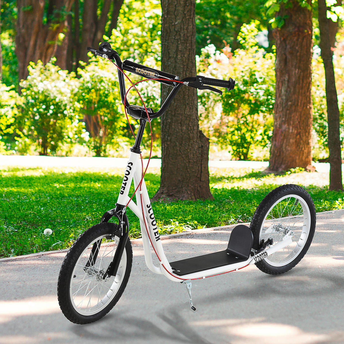 HOMCOM Kinderscooter weiß Kinderscooter 371-021WT - weiß (139,00/58,00/96,00cm) - HOMCOM