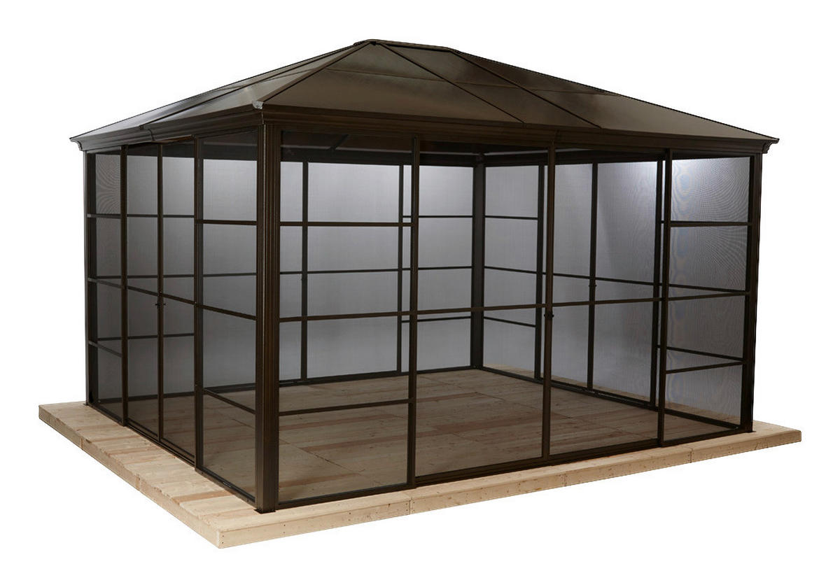 Sojag Pavillon Castel bronze Aluminium B/H/L: ca. 362x296x427 cm Castel - bronze (427,00/362,00/296,00cm) - Sojag