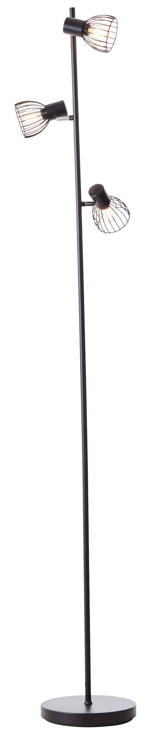 Brilliant Stehleuchte Blacky 93085/06 mattschwarz Metall B/H/T: ca. 28x162x26 cm E14 3 Brennstellen Blacky - mattschwarz (28,00/162,00/26,00cm) - Brilliant
