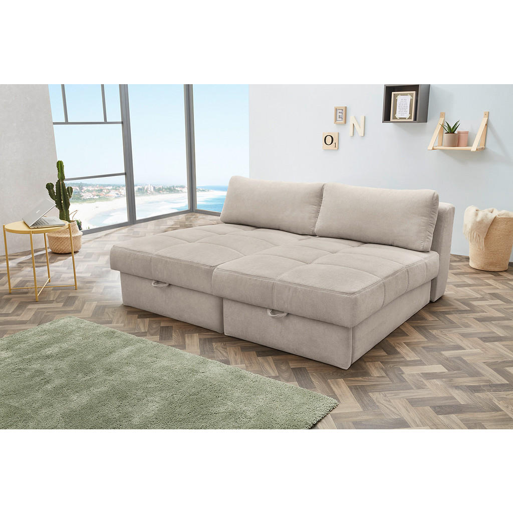 Thumbnail - Recamiere beige Microfaser B/H/T: ca. 93x205x78 cm