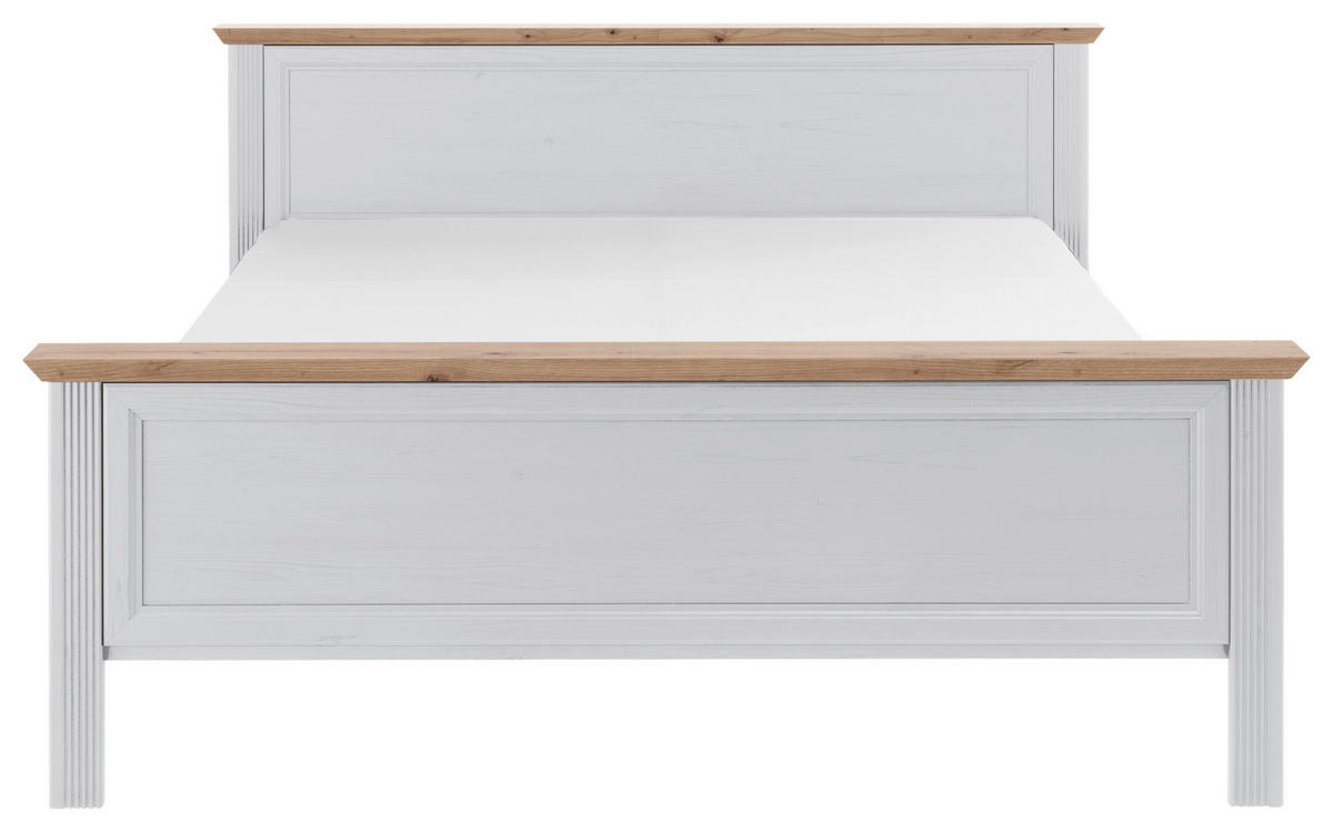 Bett Jasmin Eiche weiß B/H/T: ca. 205x98x215 cm Liegefläche B/L: ca. 180x200 cm Jasmin - Eiche/weiß (205,00/98,00/215,00cm)