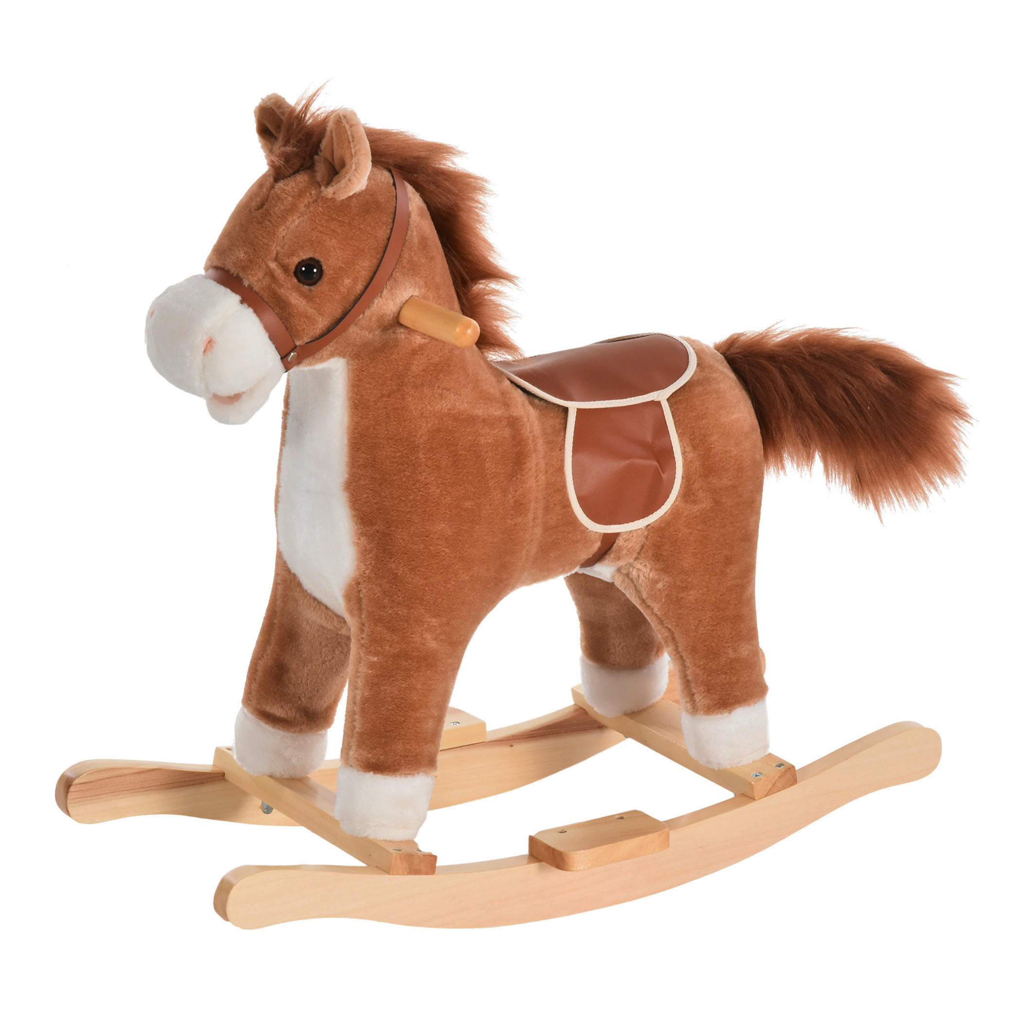 HOMCOM Kinder-Schaukelperd B/H/L: ca. 32,5x61x65 cm Kinder_Schaukelpferd - braun (65,00/32,50/61,00cm) - HOMCOM