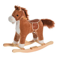 HOMCOM Kinder-Schaukelperd B/H/L: ca. 32,5x61x65 cm Kinder_Schaukelpferd - braun (65,00/32,50/61,00cm) - HOMCOM