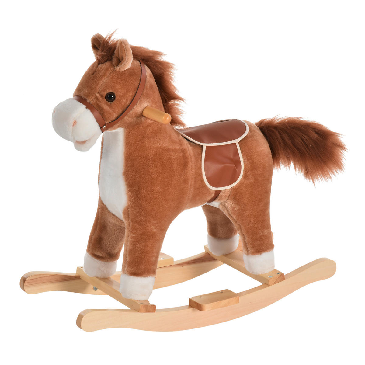 HOMCOM Kinder-Schaukelperd B/H/L: ca. 32,5x61x65 cm Kinder_Schaukelpferd - braun (65,00/32,50/61,00cm) - HOMCOM