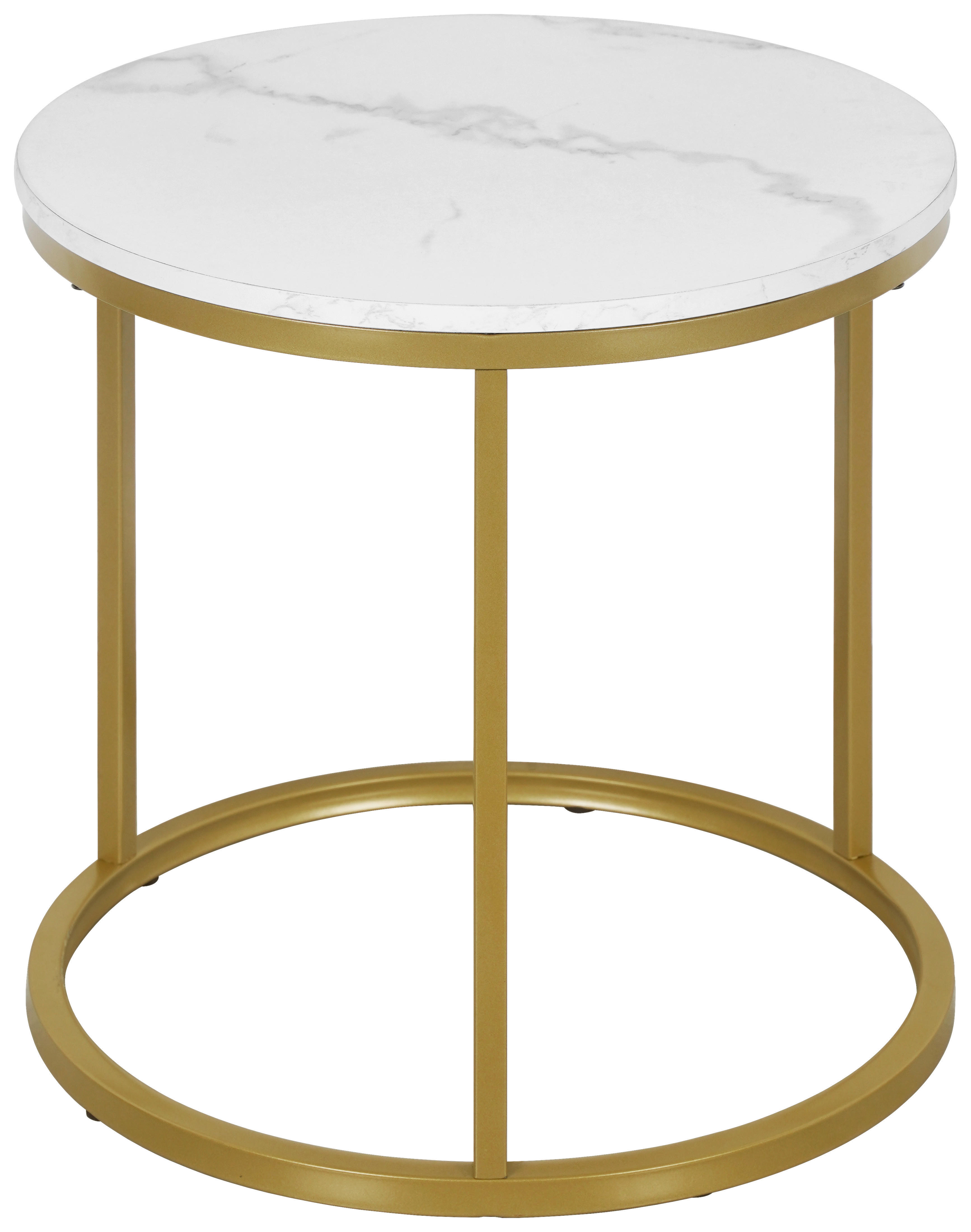 Beistelltisch Sensation Marmoroptik weiß gold D: ca. 39,5 cm Sensation - gold/weiß (39,50cm)