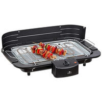 LENTZ Barbeque-Grill schwarz Edelstahl Metall B/L: ca. 22x38 cm Barbecue-Tischgrill 74332 - schwarz (22,00/38,00cm) - Lentz