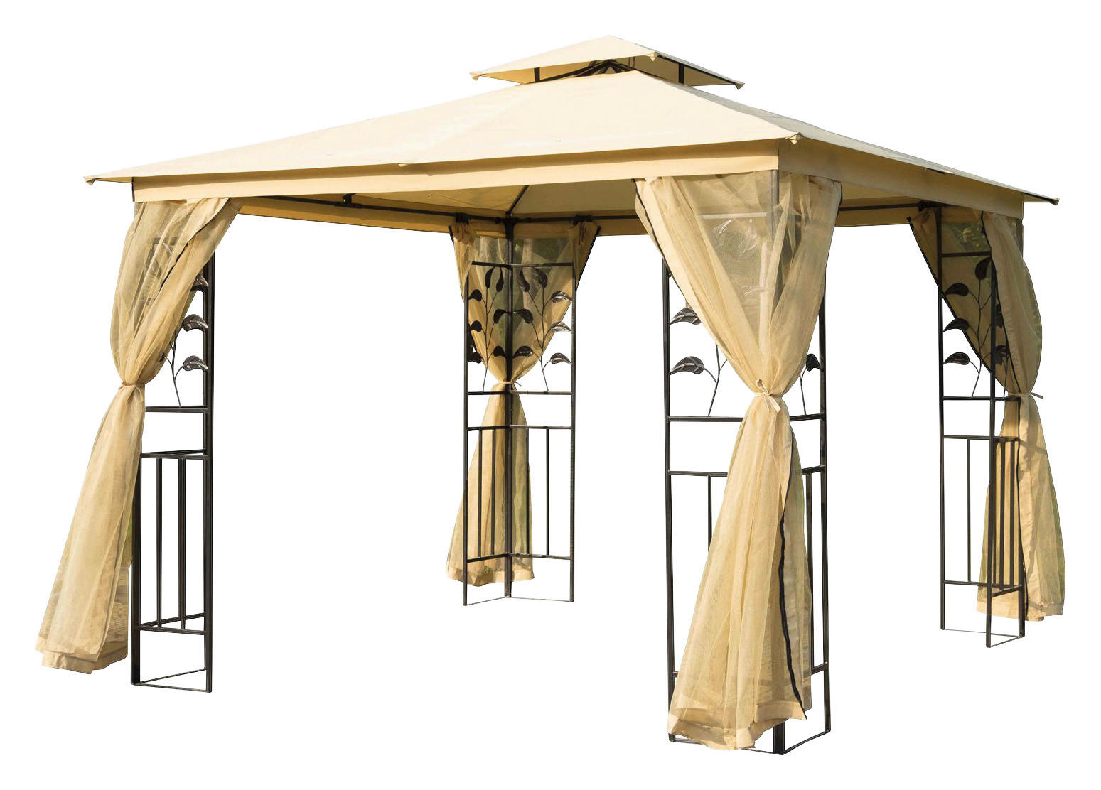 Outsunny Pavillon gelb Metall B/H/L: ca. 300x265x300 cm günstig online kaufen