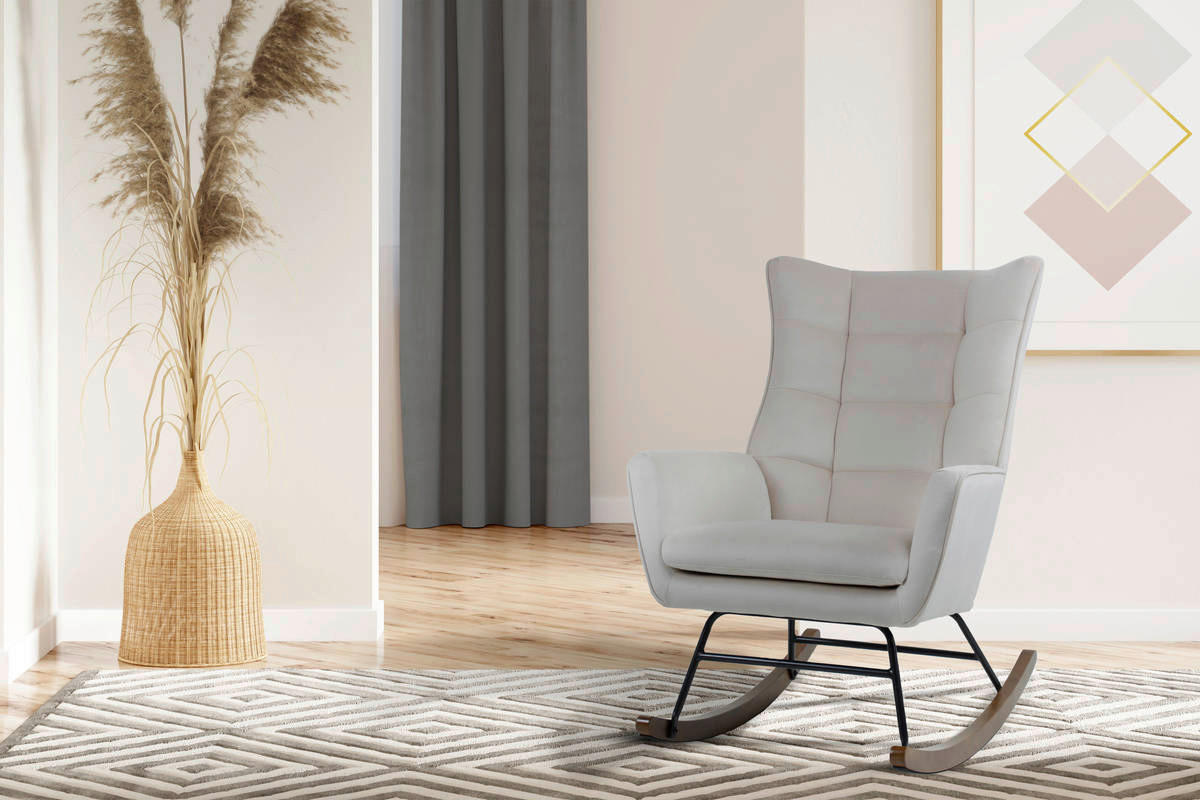 Schaukelstuhl Bryana 100 grau B/H/T: ca. 88x97x68 cm Bryana 100 - schwarz/grau (88,00/97,00/68,00cm) - 360 Living