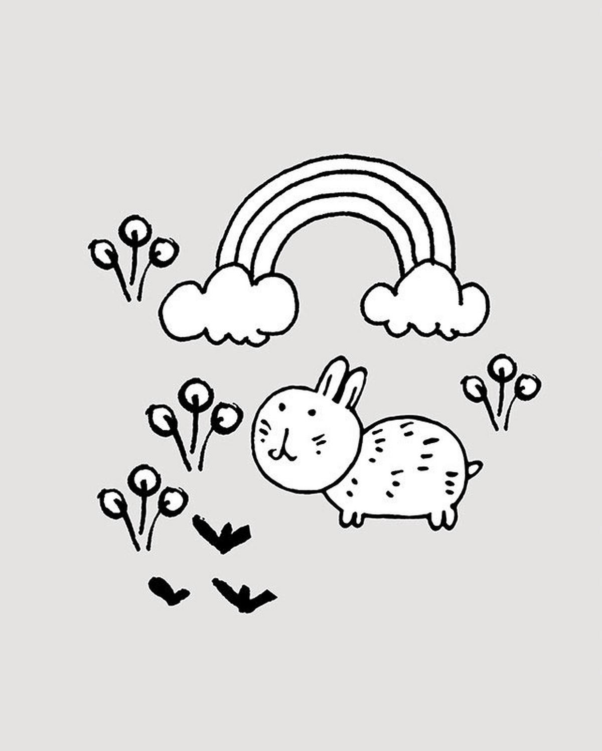 Komar Poster Scribble Bunny Scribble Bunny - (40,00/50,00cm) - Komar