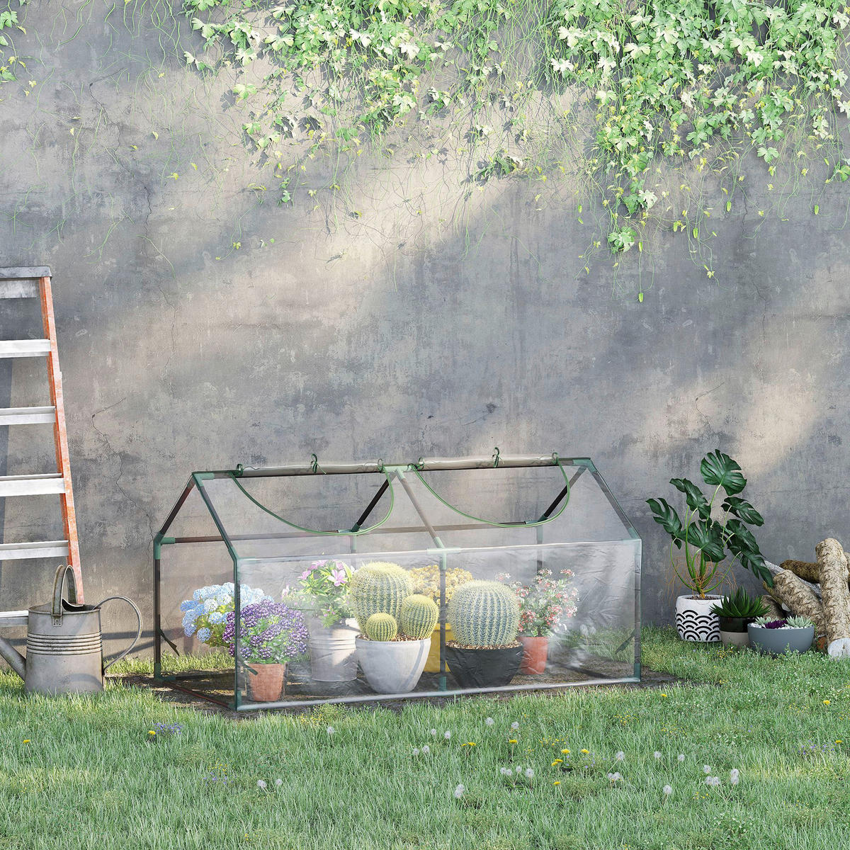 Outsunny Gewächshaus B/H/L: ca. 60x60x120 cm Gewächshaus - transparent (120,00/60,00/60,00cm) - Outsunny