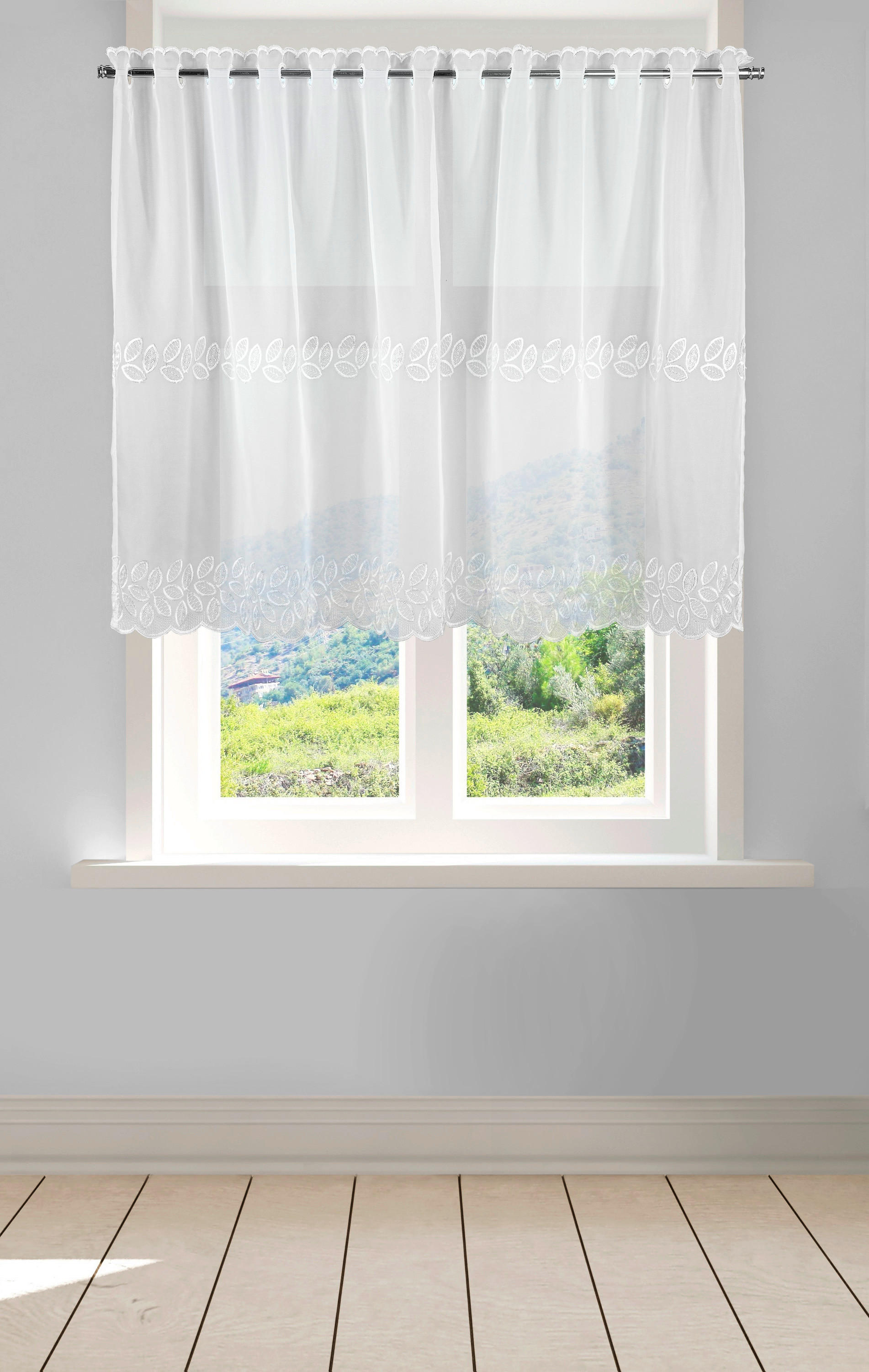 POCOline Scheibengardine Firly weiß B/L: ca. 140x75 cm Firly - weiß (140,00/75,00cm) - POCOline