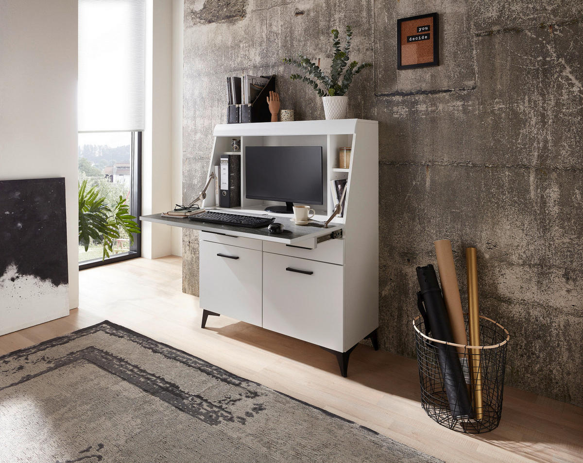 Sekretär Secret weiß matt B/H/T: ca. 98x124x42 cm Secret - weiß (98,00/124,00/42,00cm)