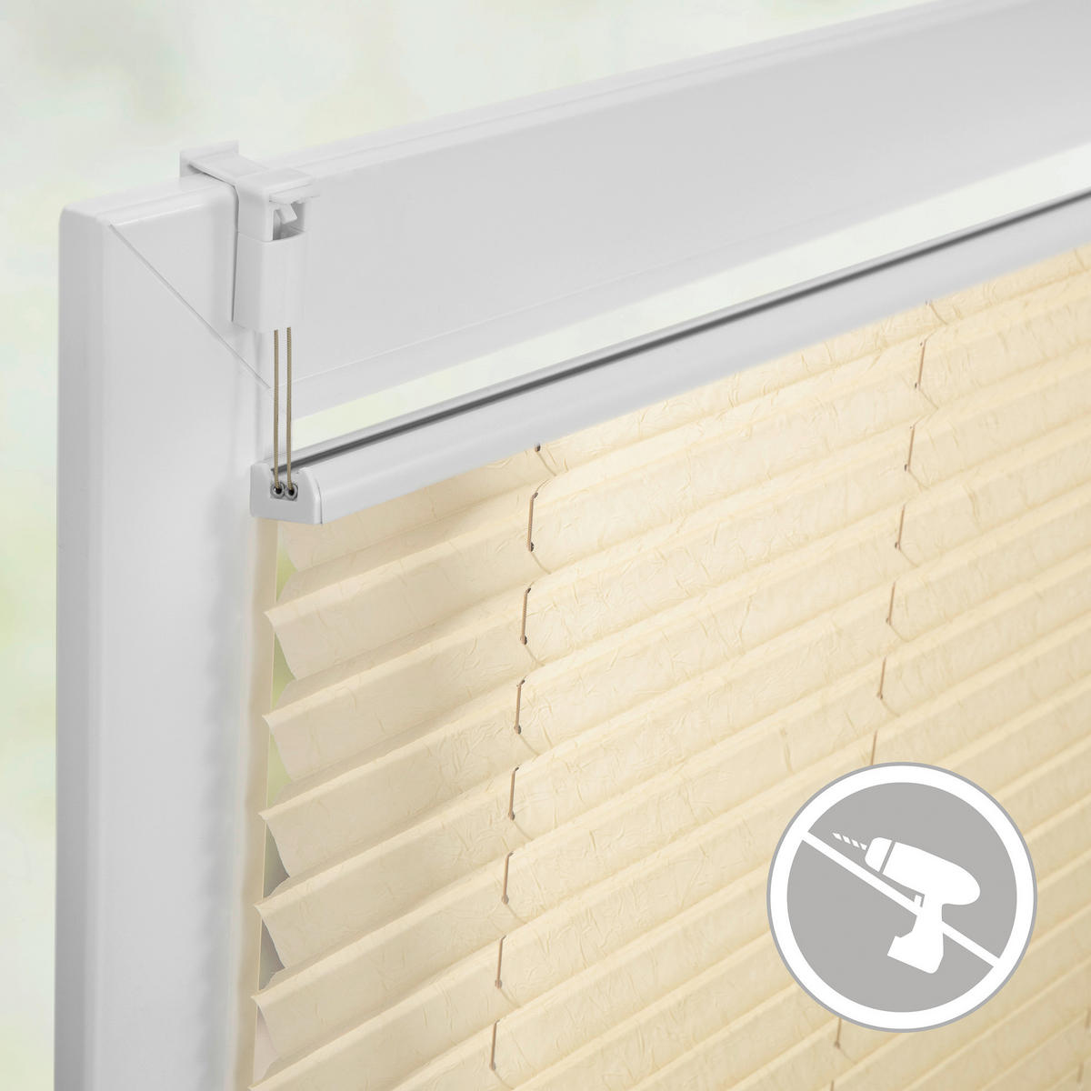 Spannplissee creme B/L: ca. 95x130 cm Plissee_Klemmfix - creme (95,00/130,00cm) - LICHTBLICK