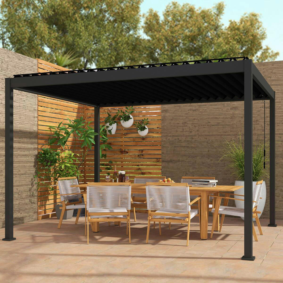 Mirador Pergola Basic anthrazit Aluminium B/H/L: ca. 360x240x300 cm Basic - anthrazit (300,00/360,00/240,00cm) - Mirador
