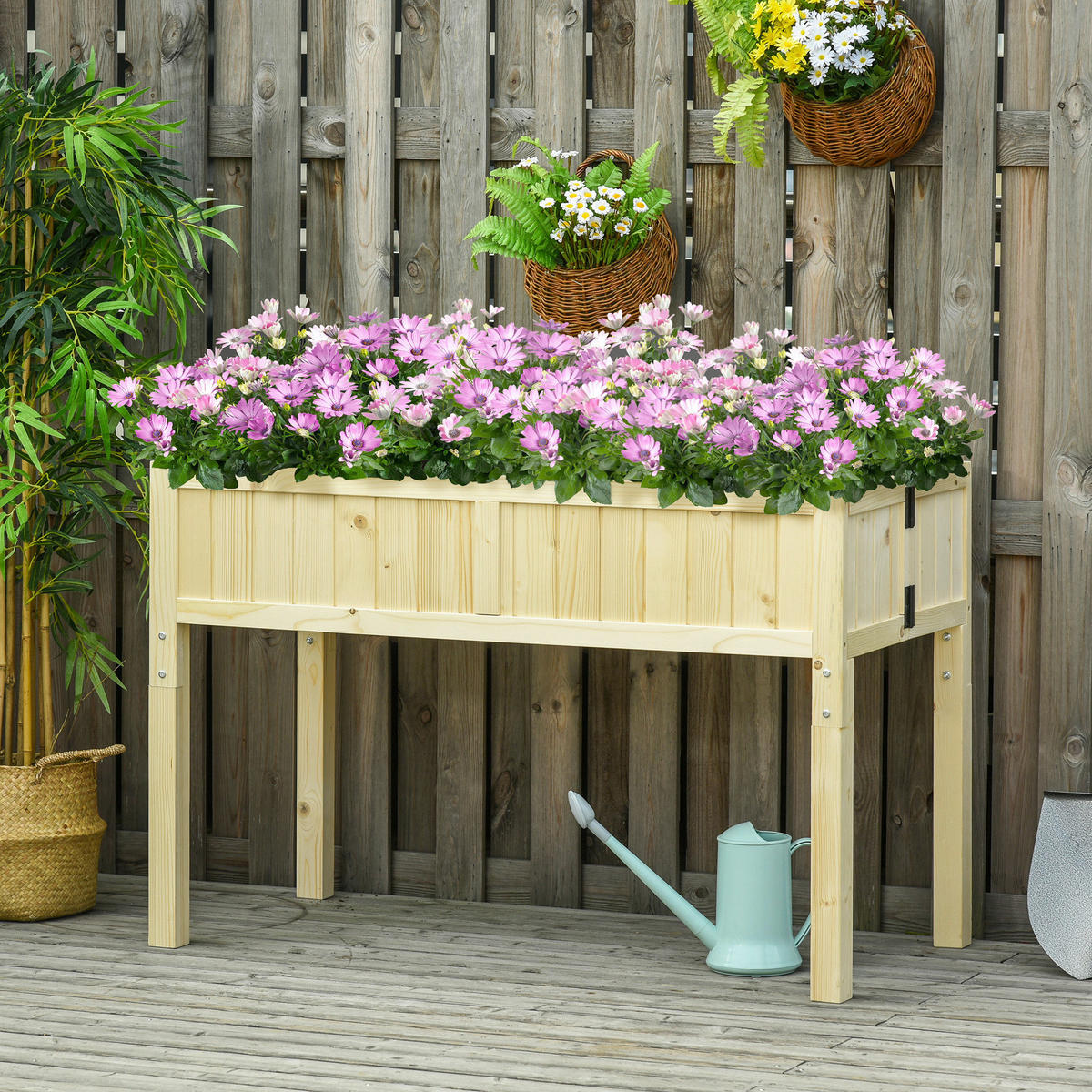 Outsunny Hochbeet natur B/H/L: ca. 56x76x115 cm Hochbeet - natur (115,00/56,00/76,00cm) - Outsunny