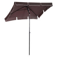 Outsunny Gartenschirm café braun Aluminium B/H/L: ca. 125x235x200 cm Gartenschirm - café braun (200,00/125,00/235,00cm) - Outsunny
