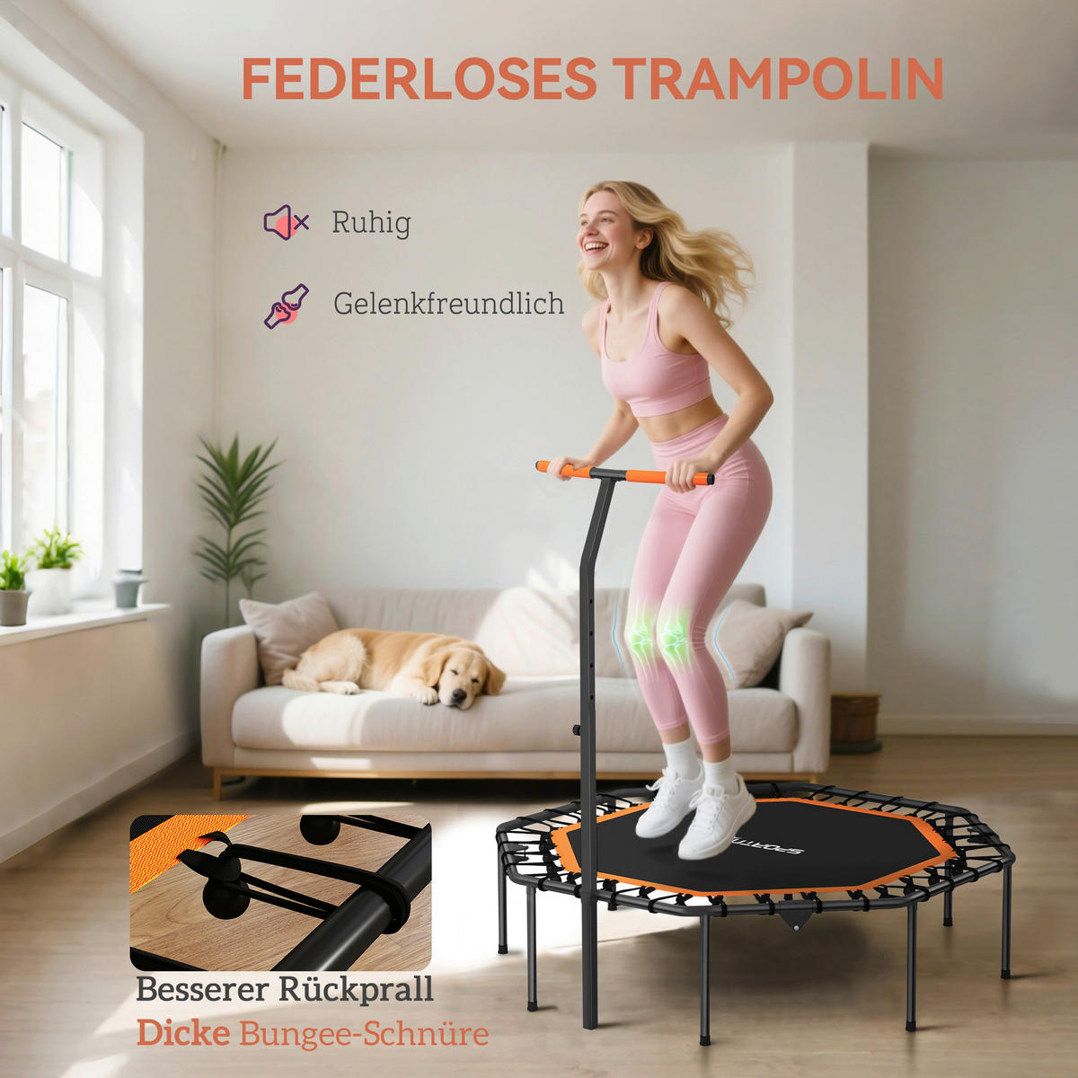 SPORTNOW Fitness Trampolin orange B/H/L: ca. 120x126x128 cm Fitness_Trampolin - orange/schwarz (128,00/120,00/126,00cm) - SPORTNOW