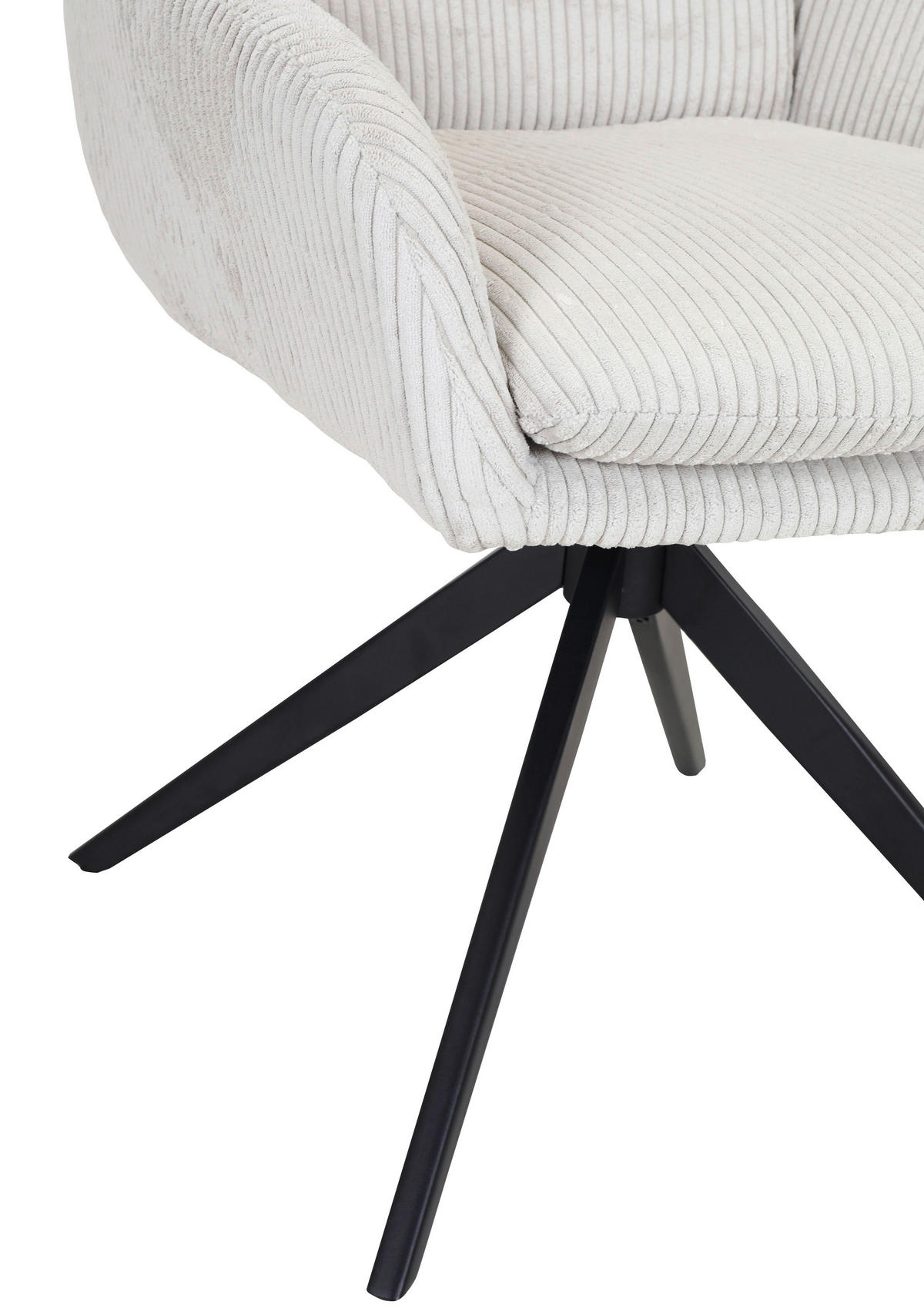 Drehstuhl Olmo weiß Kord B/H/T: ca. 60x89x69 cm Olmo - weiß/schwarz (60,00/89,00/69,00cm)