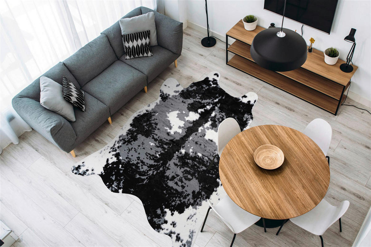 me gusta Kurzflorteppich Desert 225 weiß B/H/L: ca. 160x1,9x230 cm Desert 225 - weiß/schwarz (230,00/160,00/1,90cm) - me gusta