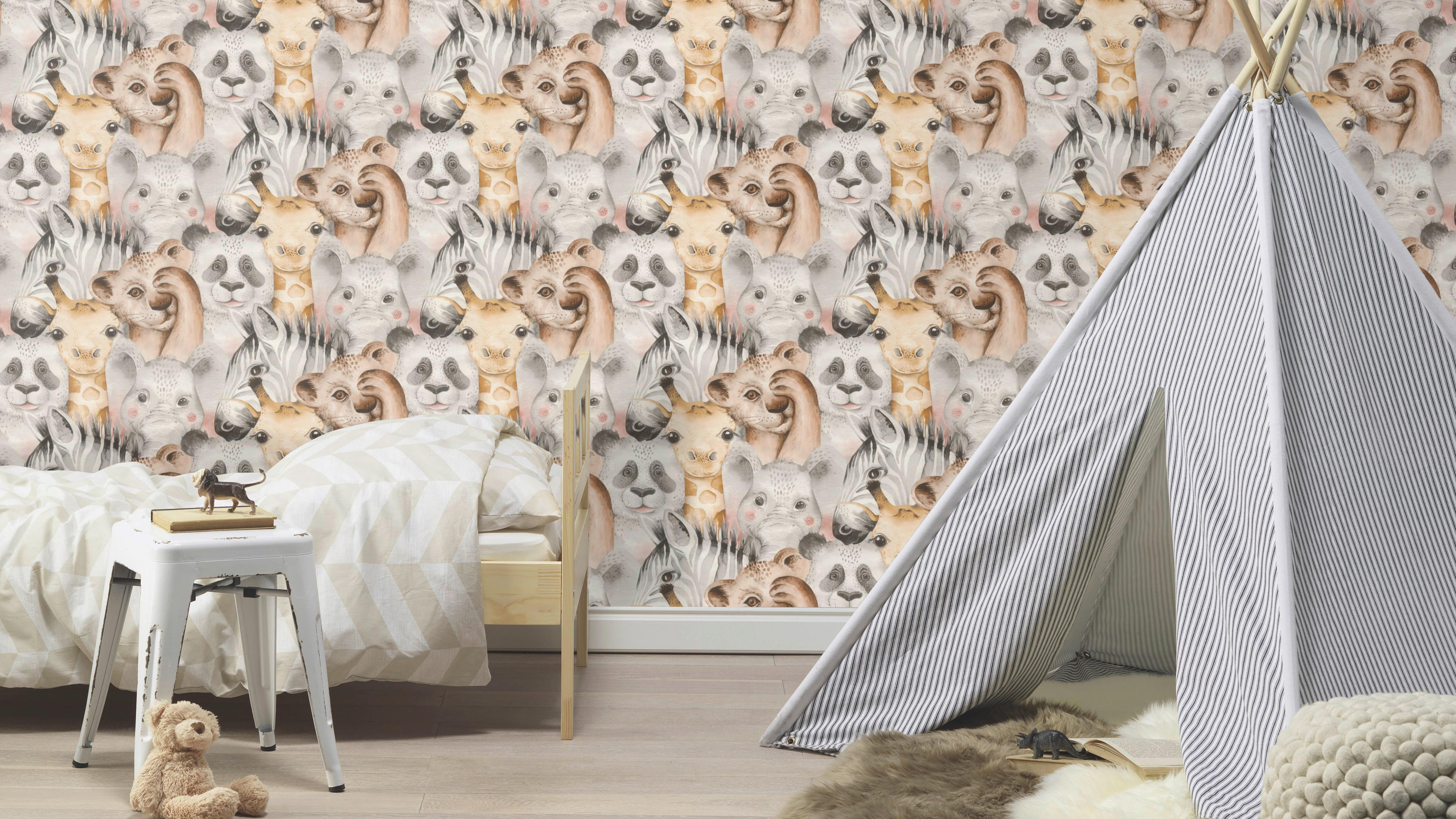 Papiertapete Zootiere bunt B/L: ca. 53x1005 cm Papiertapete_252590 - bunt (53,00/1005,00cm)