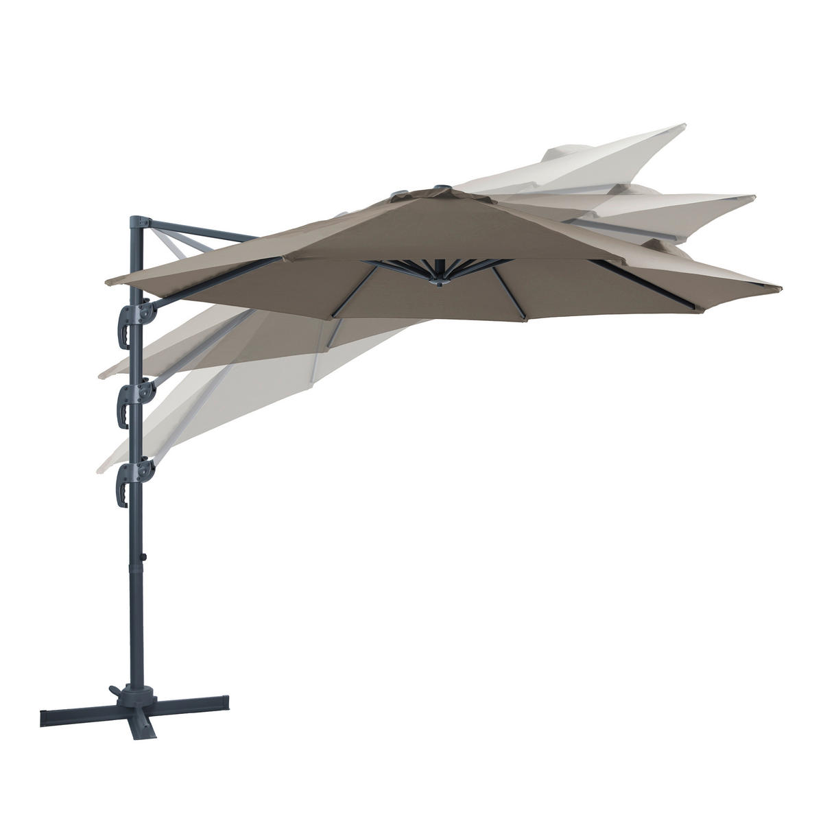 AXI Outdoor Living Ampelschirm Marisol grau Textil B/H/L: ca. 300x235x300 cm Marisol - taupe/grau (300,00/300,00/235,00cm) - AXI Outdoor Living