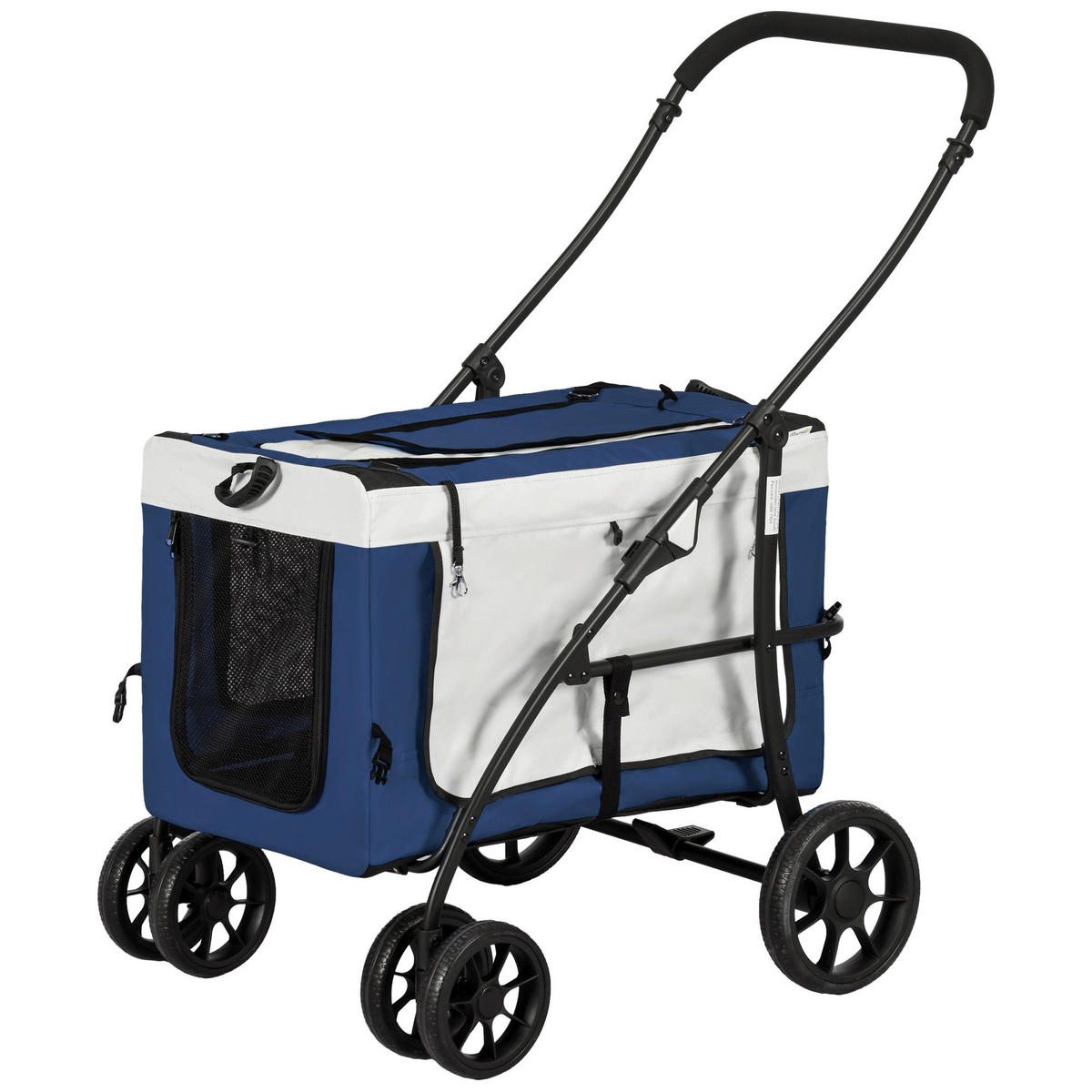 PawHut Hunde-Zubehör blau Polyester B/H/L: ca. 58x81x97,5 cm Hundebuggy - blau (97,50/58,00/81,00cm) - PawHut