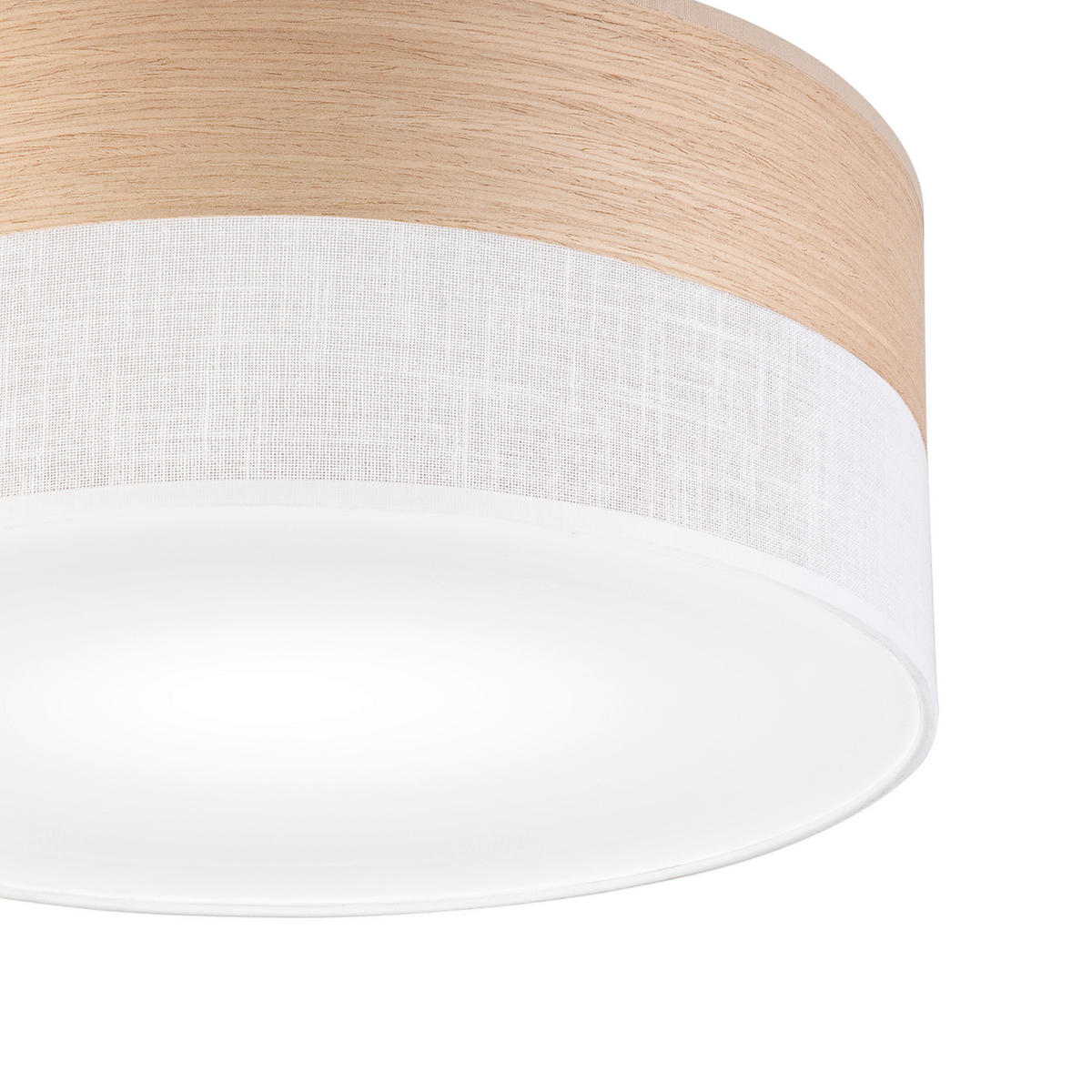 Lamkur Deckenleuchte weiß Eiche PVC Holz B/H/L: ca. 35x15x35 cm E27 1 Brennstellen Dafne - Eiche/weiß (35,00/35,00/15,00cm) - Lamkur