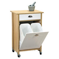 Kesper Küchenwagen weiß Spanplatte B/H/T: ca. 50x79x37 cm Küchenwagen_inkl.Abfalleimer - Eiche/weiß (50,00/79,00/37,00cm) - Kesper