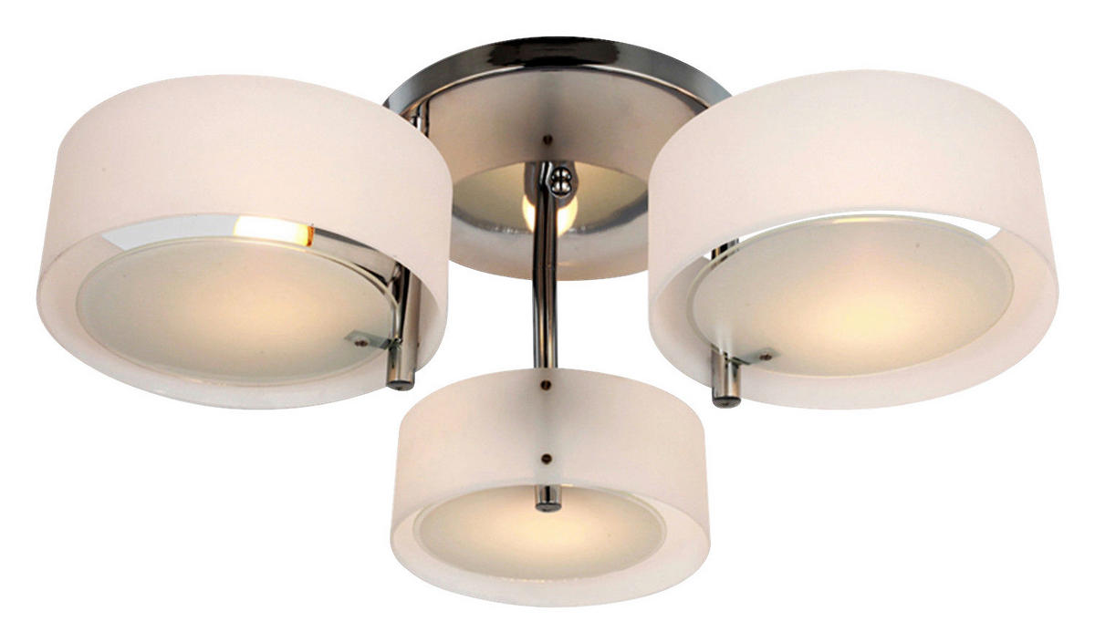 HOMCOM Deckenlampe 3-flammig  	B31-011 weiß Acryl Glas B/H: ca. 64x20 cm E27 3 Brennstellen Deckenlampe 3-flammig - weiß (64,00/20,00cm) - HOMCOM