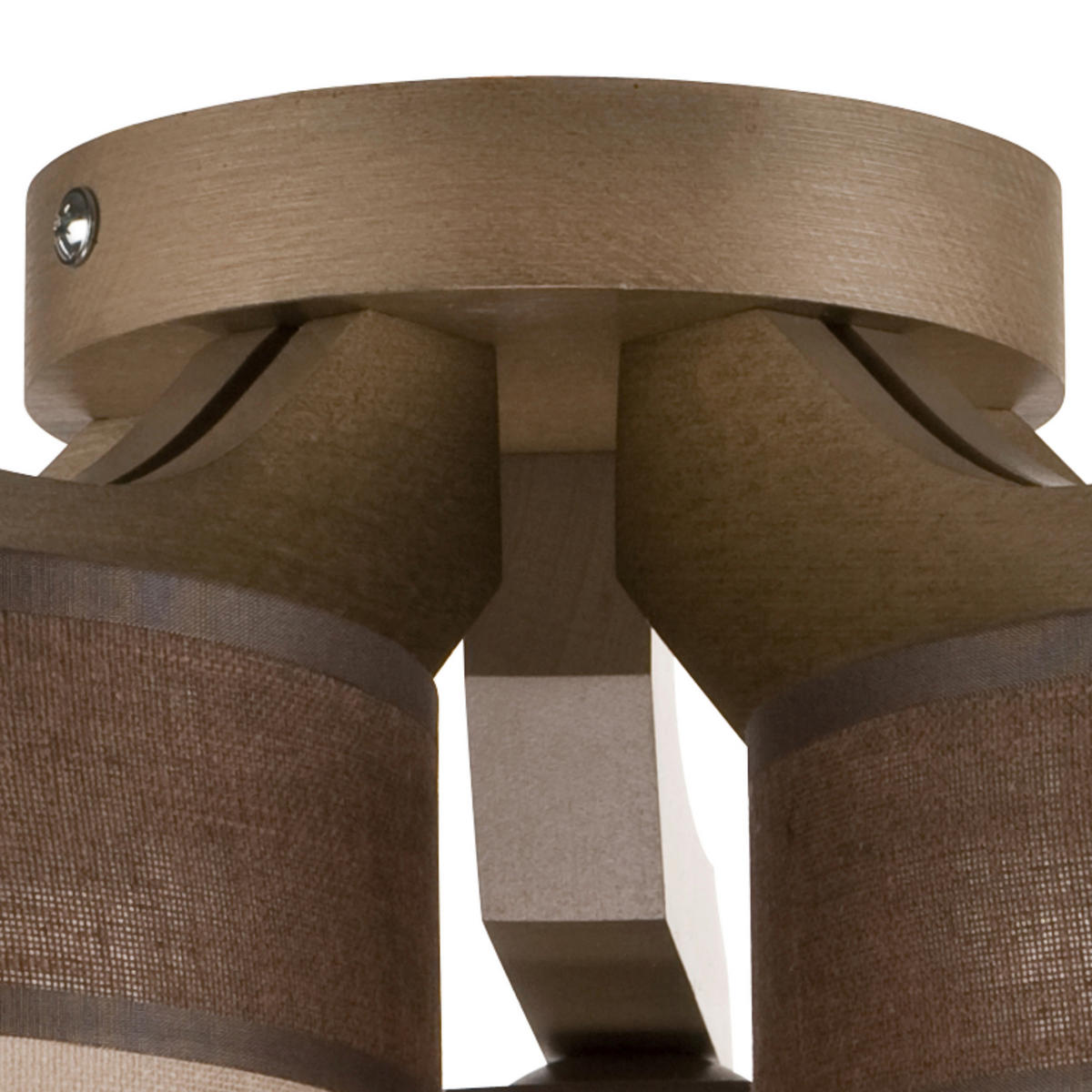 Lamkur Deckenleuchte ANDREA 27388 natur Holz Stahl Stoff H/L: ca. 23x43 cm E27 5 Brennstellen Andrea - natur (43,00cm) - Lamkur