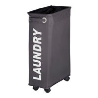 Wäschekorb grau weiß Kunststoff Wäschesammler_Corno grau - weiß/grau (40,00/19,00/60,00cm) - WENKO