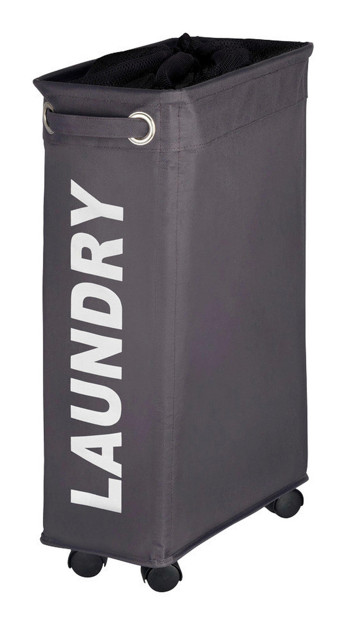 Wäschekorb grau weiß Kunststoff Wäschesammler_Corno grau - weiß/grau (40,00/19,00/60,00cm) - WENKO