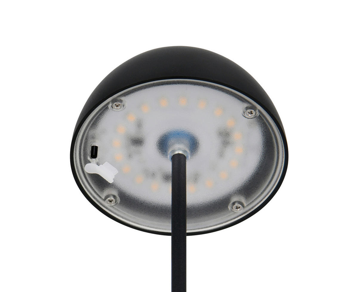 Reality LED Tischleuchte ORTIZ mattschwarz Kunststoff H: ca. 2 cm 1 Brennstellen Ortiz - mattschwarz (2,00cm) - Reality